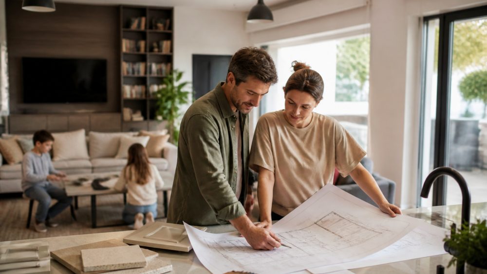 آشپزخانه نوسازی شده با کابینت های روشن، جزیره کاربردی و فضای ذخیره سازی یکپارچه